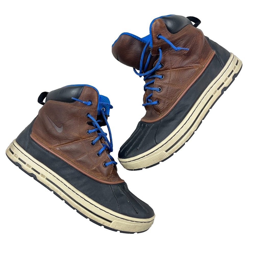 Nike ACG Woodside Boots Mens 10 Brown Blue Leather Duck Hiking 386469-201